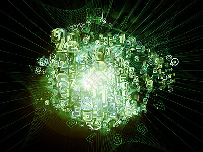 几何数字绿色宇宙网格数学墙纸背景图片