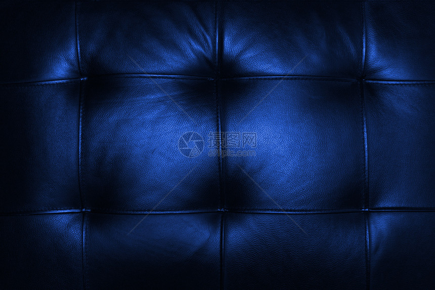 皮层包奢华宏观蓝色纺织品衬垫皮肤软垫棕褐色长椅修剪图片