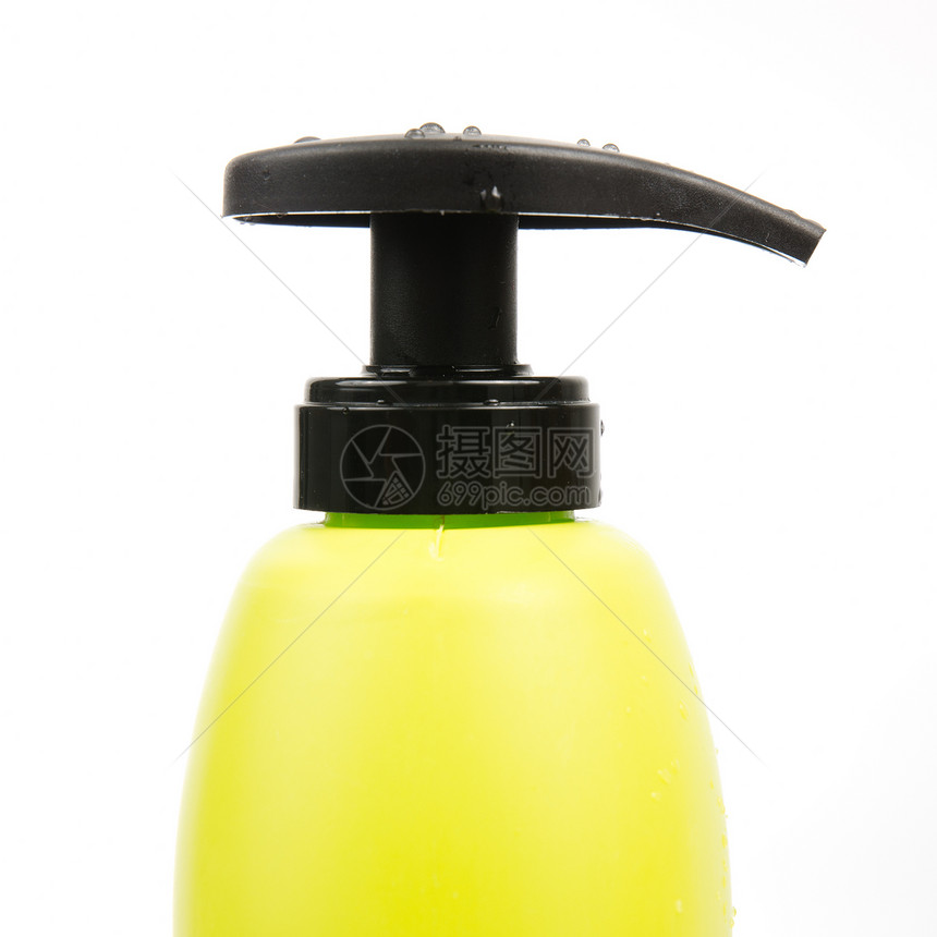 紧贴绿色洗发水瓶盖头发卫生护发素奶油香水瓶子洗澡浴室身体产品图片