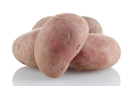 红土豆土豆蔬菜白色根菜红色背景图片