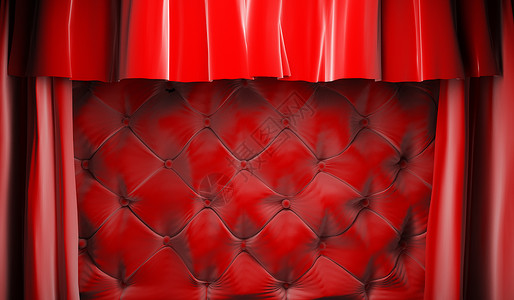 红色织布窗帘皇家衣服宣传奢华风格推介会展示奖项出版物马戏团背景图片