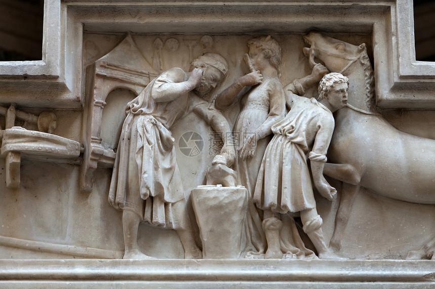 佛罗伦萨  来自奥桑米切勒教堂的建筑细节宽慰神话教会雕像雕塑壁龛历史性历史城市宗教图片