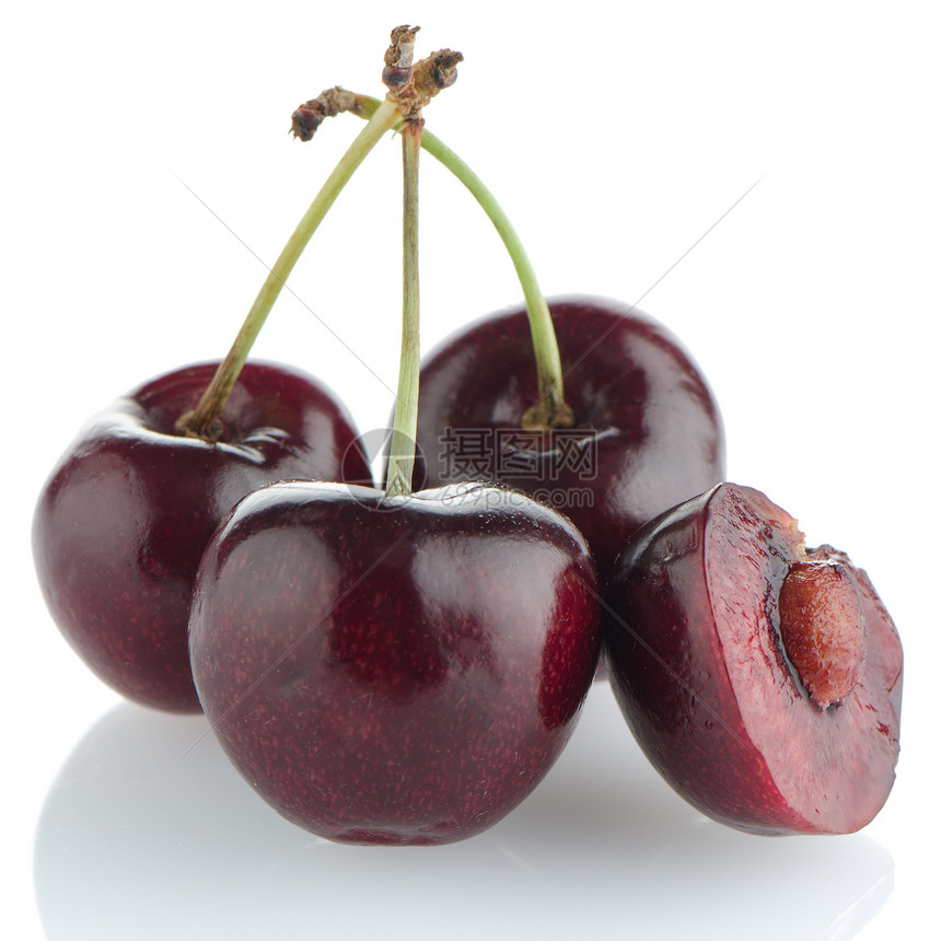 红樱桃浆果饮食红色小吃水果红宝石营养白色美食甜点图片