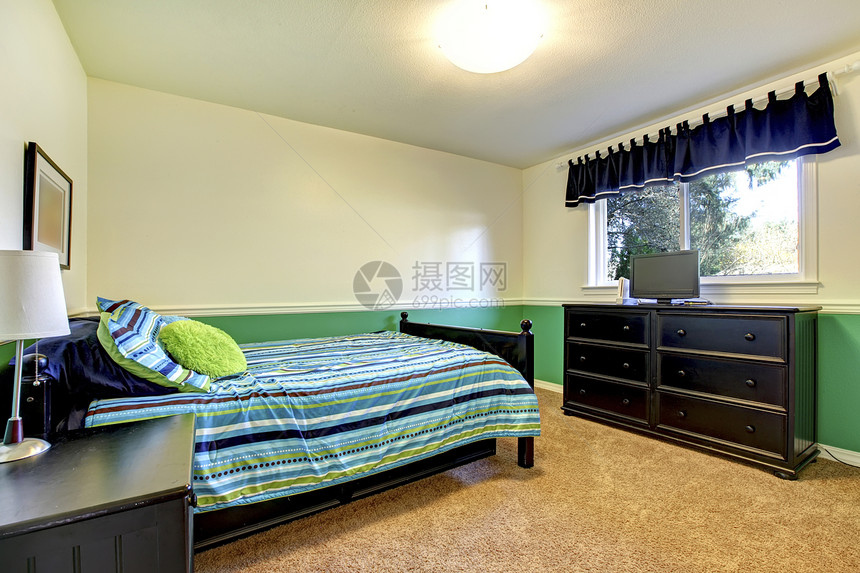 黑人和绿色的青少年卧室图片