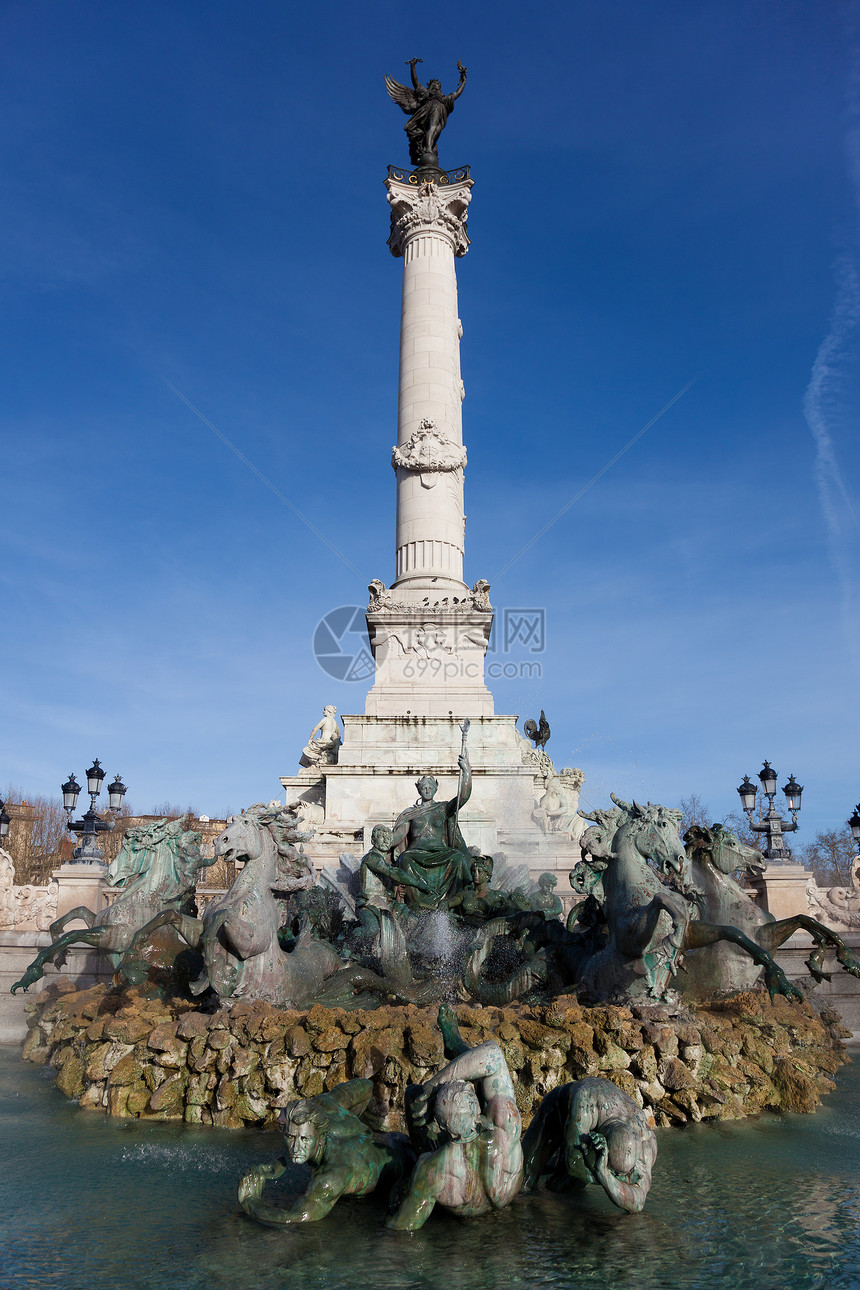 古迹波尔多法国旅行旅游建筑城市雕塑资产阶级建筑学纪念碑喷泉数字图片