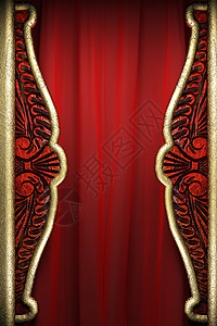 金色的红幕金属展览娱乐仪式金子奢华窗帘出版物剧院宣传背景图片