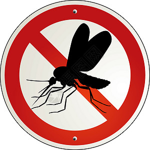 按蚊科停止蚊虫标志插画