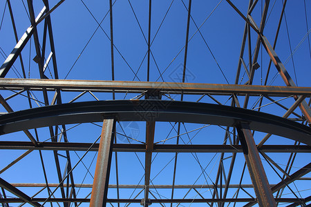 耳机单元结构建筑 钢结构 钢框架结构横梁单元蓝色晶石执法构造成员螺栓天空建筑学背景