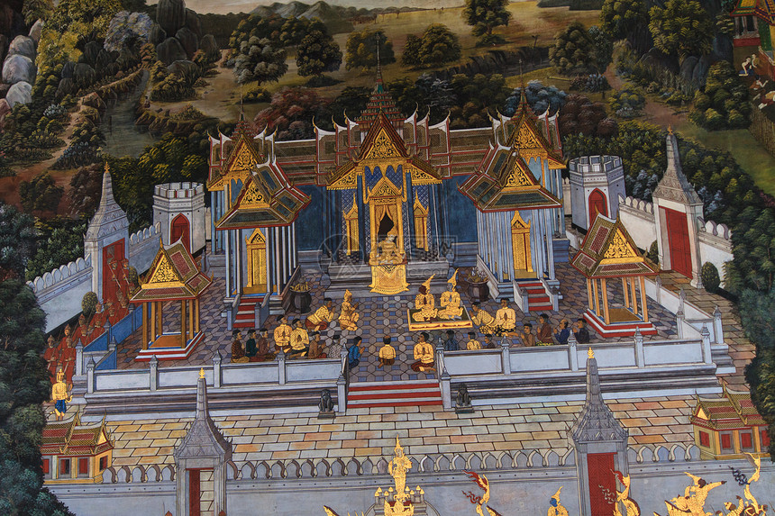 寺庙精神雕像大理石宗教奢华旅游旅行金子游客建筑图片