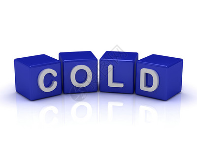 cold蓝色立方体的COLD 字词背景