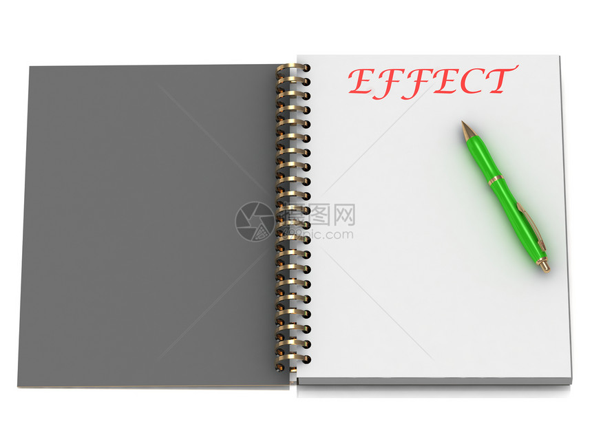 笔记本页上的 Effect 单词图片