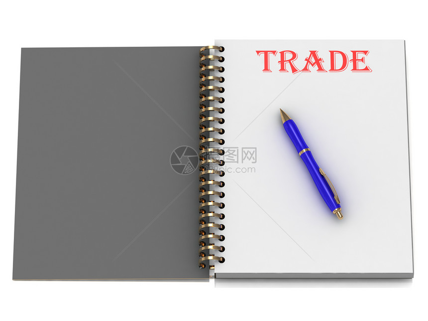 笔记本页上的贸易单词图片