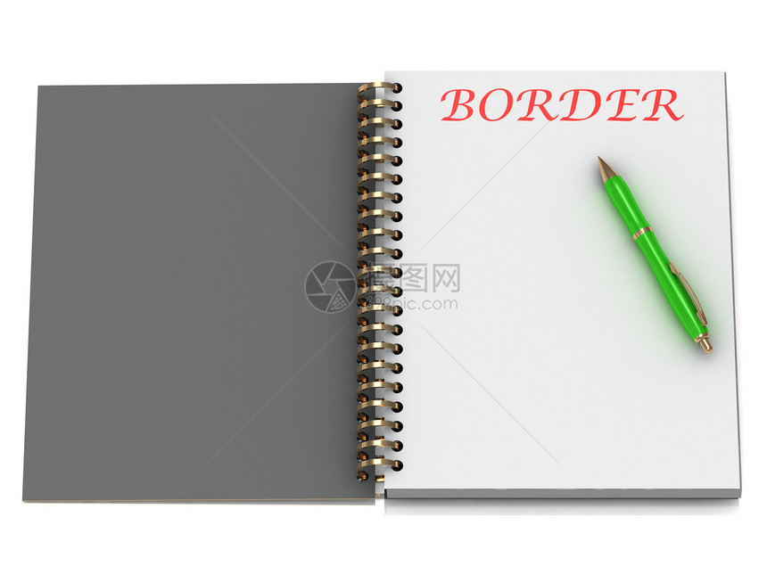 笔记本页上的BORDER字词图片