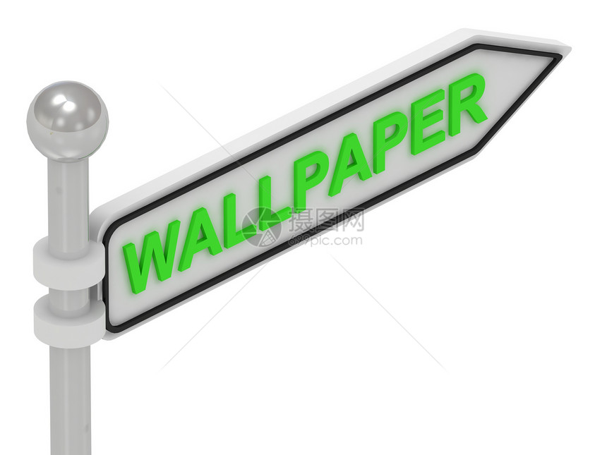 箭头指针上的 WALLPAPER 字词图片