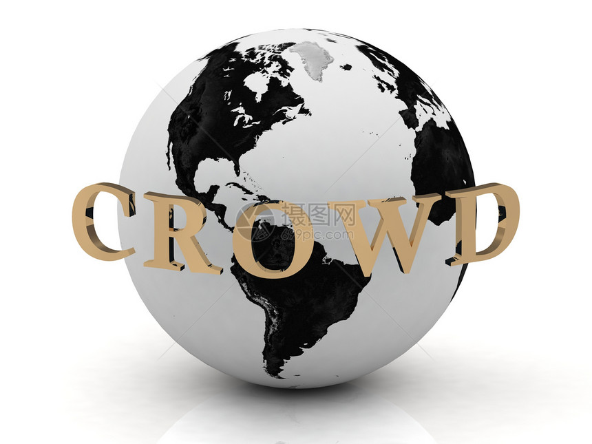 CROWD 地球周围的抽象刻画图片