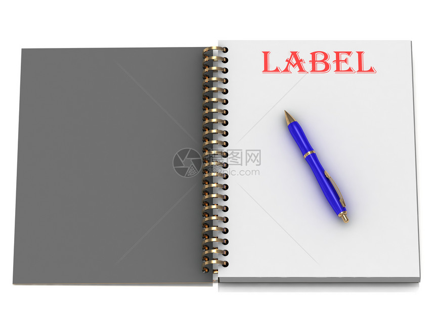 笔记本页上的LABEL字词图片