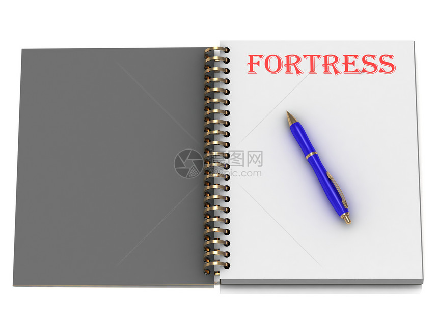 笔记本页上的ForTRESS字词图片