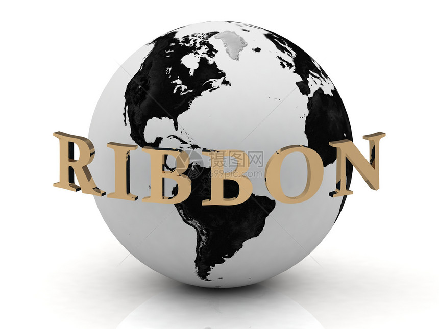 RIBBON 在地球周围的抽象刻画图片