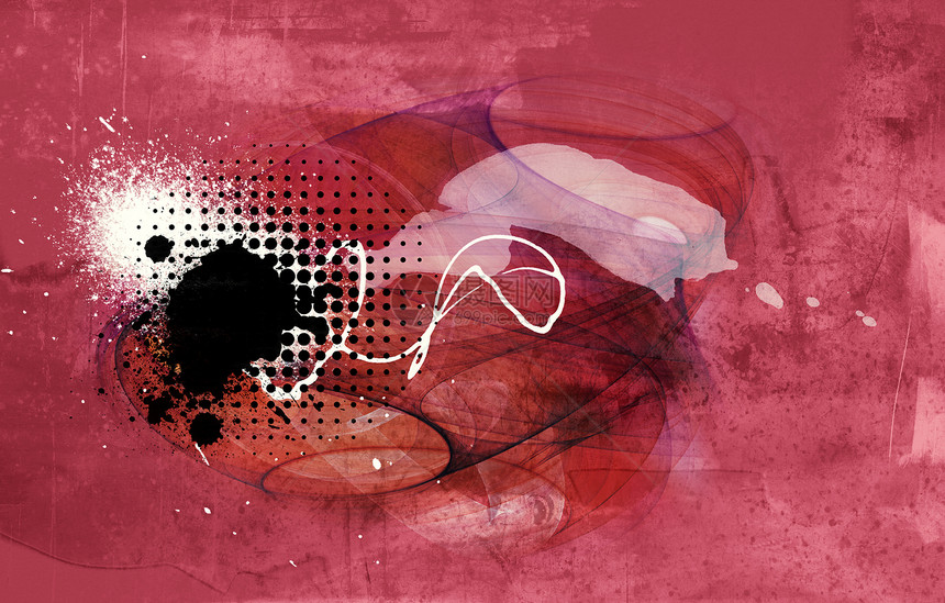 Grunge 抽象纹理拼图黑色绘画苦恼风化红色艺术白色插图拼贴画拉丝图片