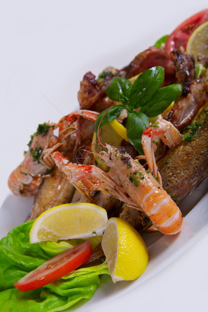 美味新鲜的亚得里亚海海鲜海产食品图片