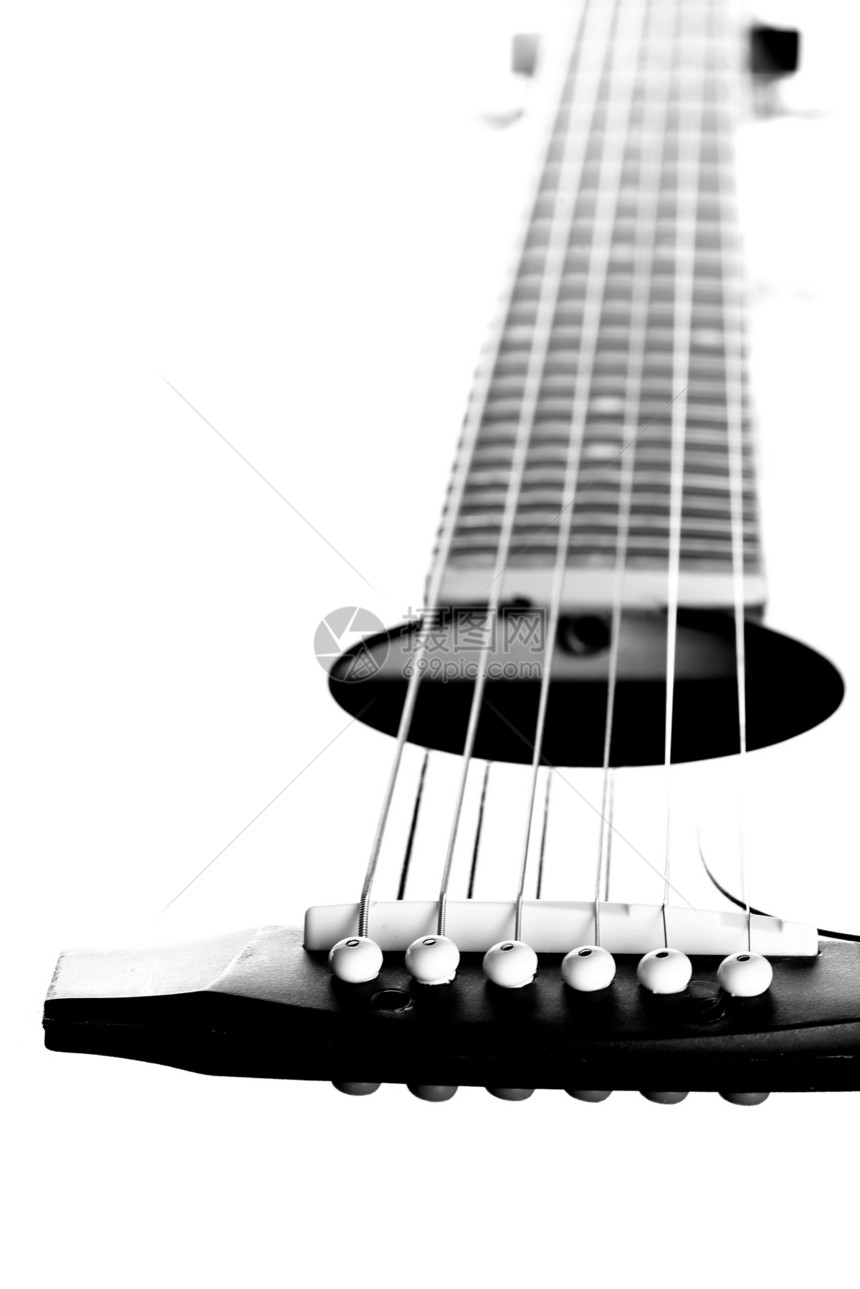 吉他上的弦 黑白图像乐器唱歌声学黑色指板爱好细绳艺术音乐旋律图片