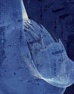 Grunge 抽象纹理拼图插图蓝色绘画水彩拉丝拼贴画艺术风化苦恼背景图片