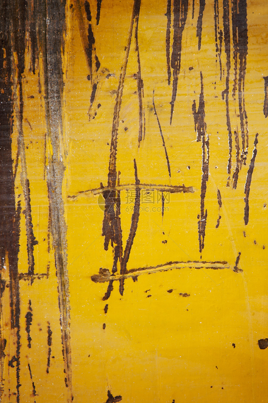 Grunge 黄色金属纹理或背景图片