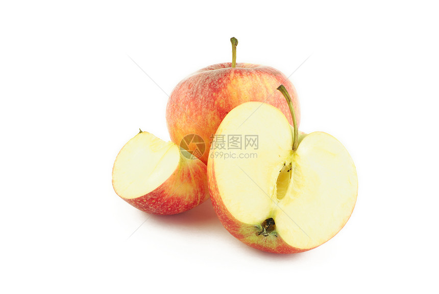 红苹果 一半和一片图片