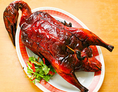樟茶鸭子烤鸭 传统中国菜背景