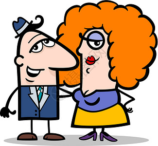 男人和女人的情侣卡通漫画快乐异性插图女士夫妻绘画男人拥抱女孩友谊背景图片
