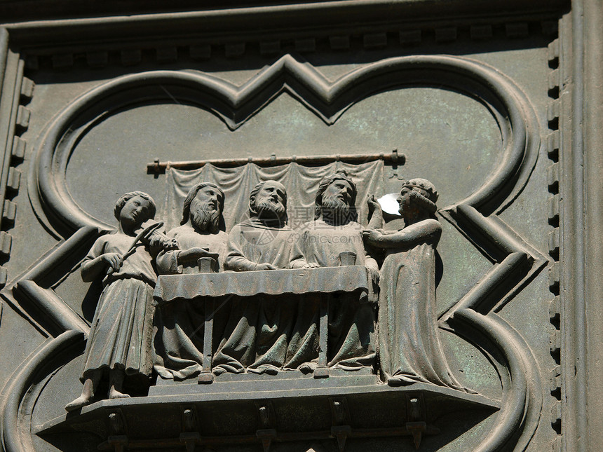 佛罗伦萨浸礼会建筑学天堂宗教洗礼池广场艺术浮雕八角形宽慰面板图片