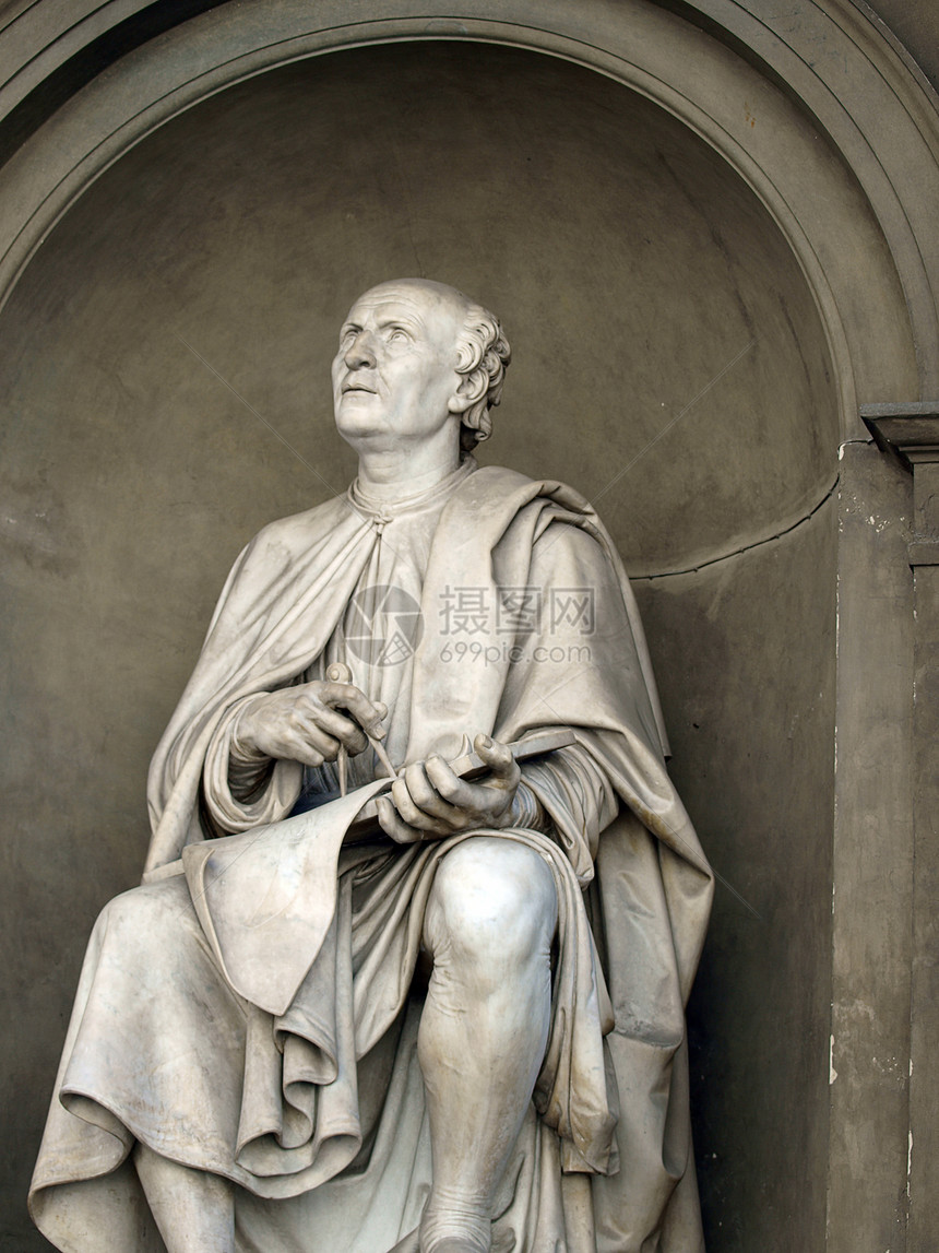 著名的建筑师布伦内斯奇的雕像 -佛罗伦萨图片