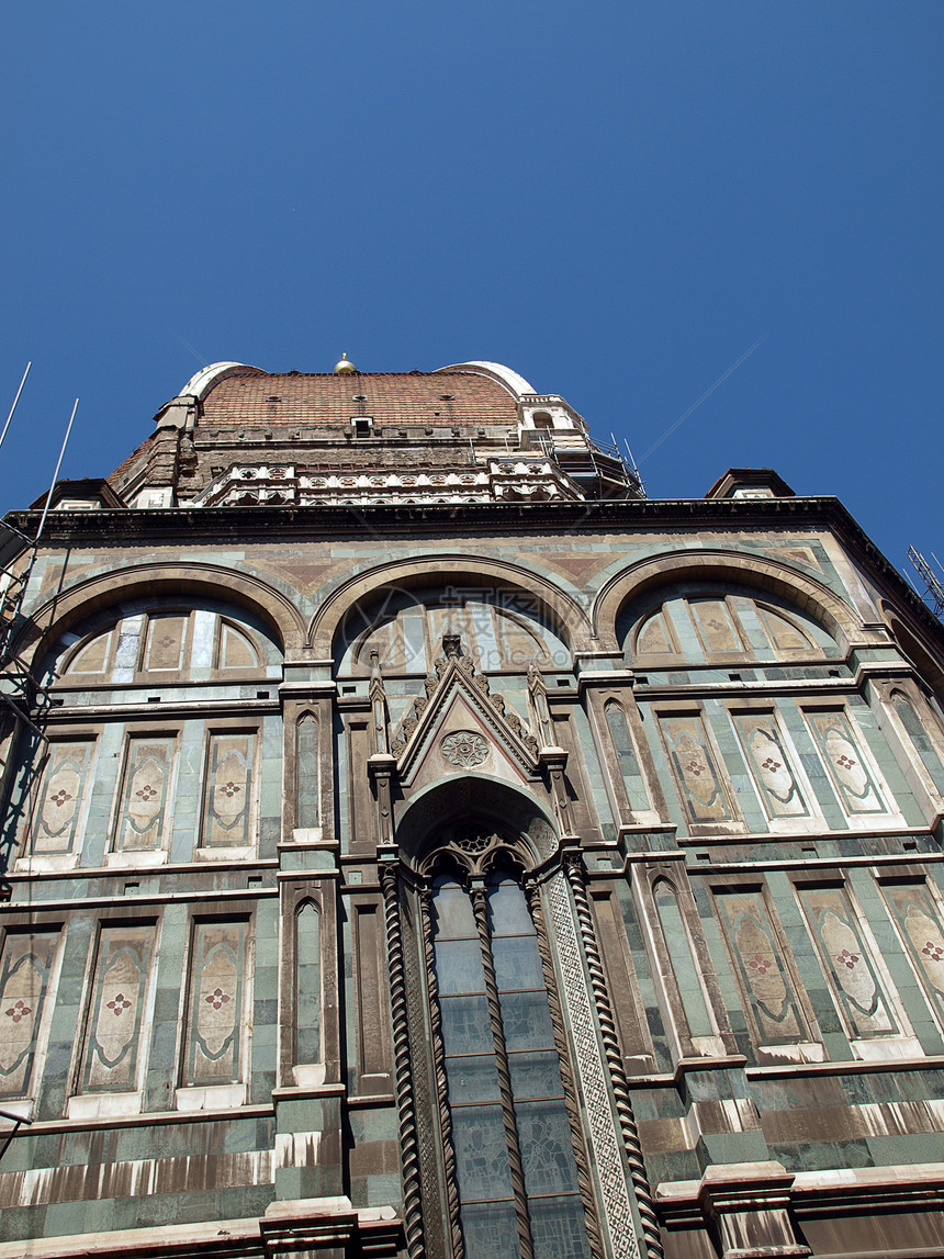 佛罗伦萨杜奥莫六角形宽慰大理石窗饰大教堂六角板雕塑艺术拱廊建筑学图片