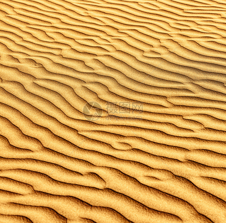 沙丘和沙丘的塔尔沙漠土地橙子地形日落沙漠海浪波纹阳光柏油场景图片
