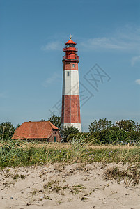 灯塔 Flügge海滩高清图片