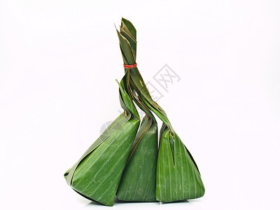 由香蕉叶制作的泰国甜点包椰子包装蜜饯叶子绿色糖类经济食物糖果环境问题背景图片