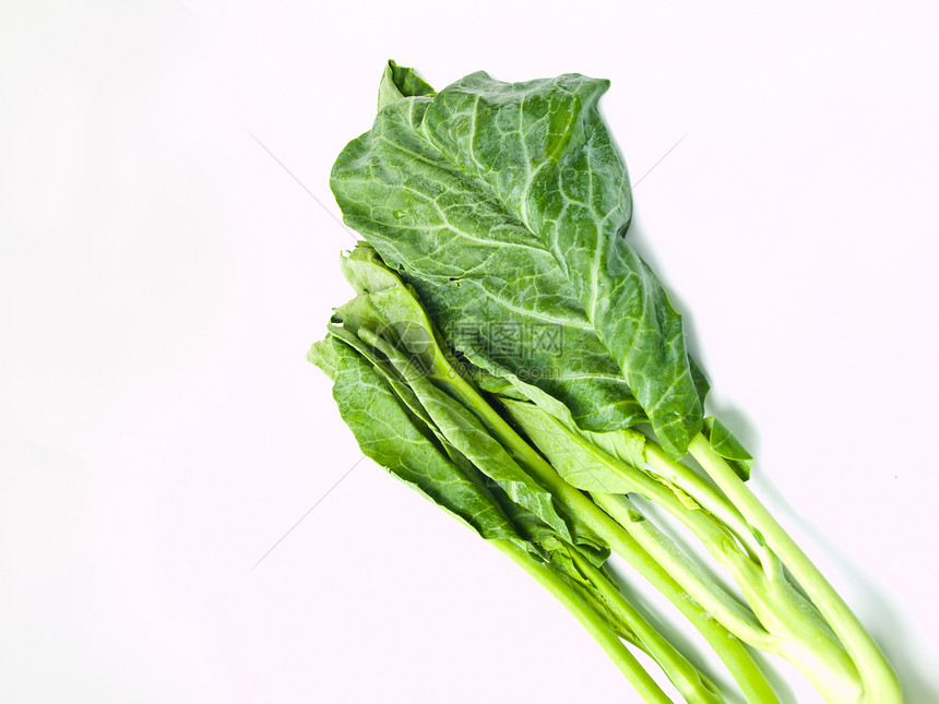 白背景孤立的中国新鲜卡莱市场食物饮食绿色蔬菜食品图片