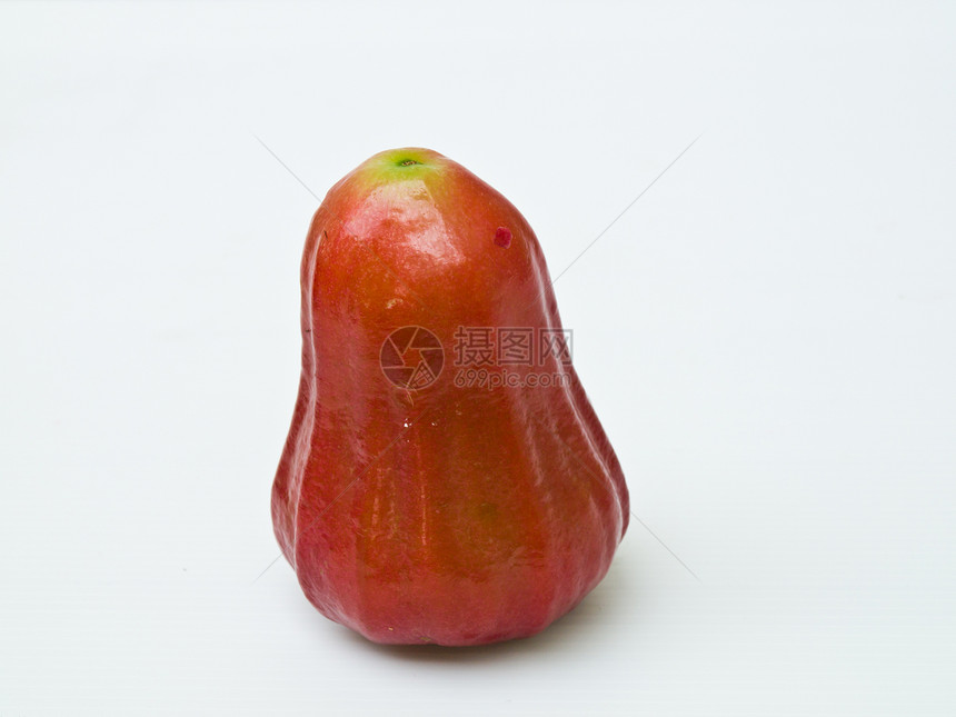 在白色背景上隔离的玫瑰苹果果酱情调营养粉色食物热带水果红色水平异国团体图片