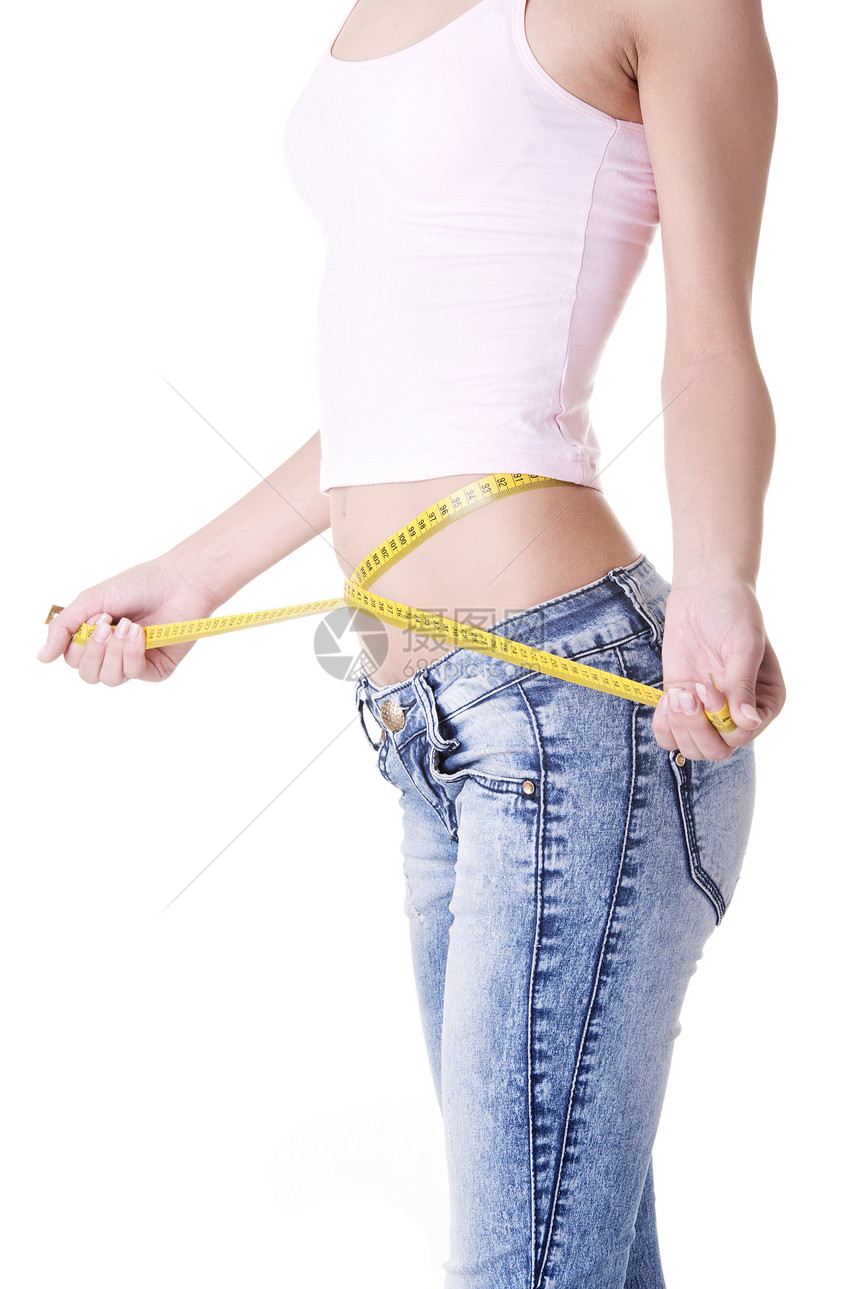 测量腰部的妇女工作室组织橘皮损失腰围磁带减肥数字女士女性图片