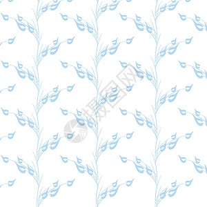 无缝花纹装饰条纹创造力蓝色绘画白色墙纸插图叶子背景图片