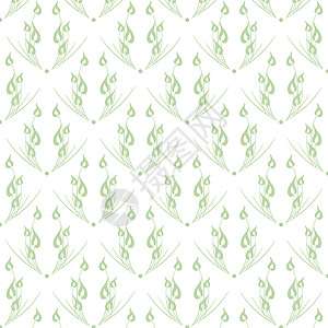 无缝花纹墙纸条纹叶子白色绘画插图创造力装饰绿色背景图片