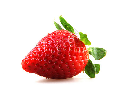 新鲜红草莓浆果叶子水果食物树叶农作物背景图片