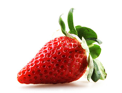 新鲜红草莓浆果水果农作物叶子食物树叶背景图片