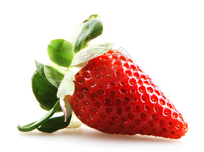 新鲜红草莓浆果叶子树叶食物农作物水果背景图片