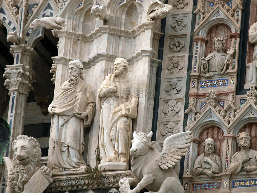 锡耶纳Duomo外墙建筑学宽慰教会窗户艺术大教堂圣母窗饰大理石首都图片