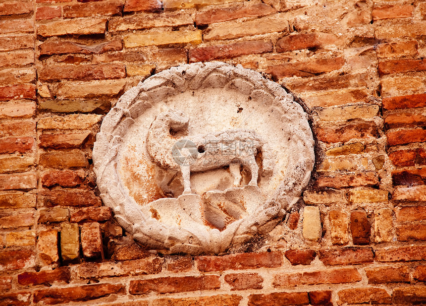 意大利托斯卡纳圣吉米尼亚诺圣弗朗西斯教堂的古代羊毛羊大衣图片
