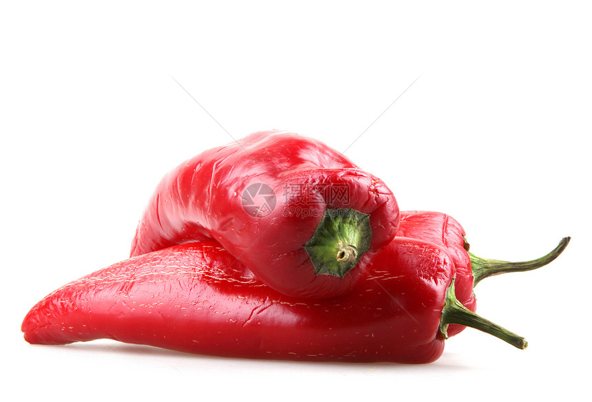 白色背景的红辣椒玉米胡椒饮食牛扒地面宏观蔬菜辣椒香料美食图片
