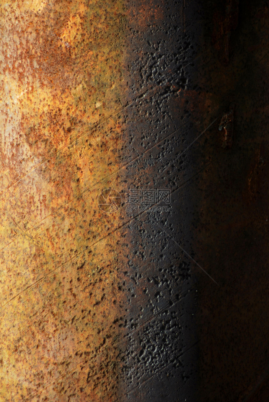生锈的铁杆背景古董腐蚀金属盘子床单材料风化乡村褪色橙子图片
