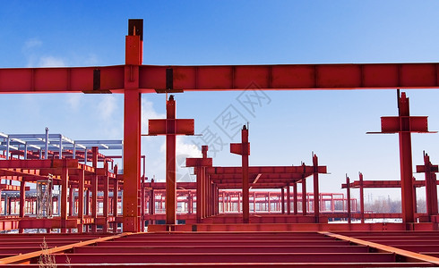 金属建筑螺栓横梁灰色托梁品牌力量钢结构建筑学工业频道背景图片