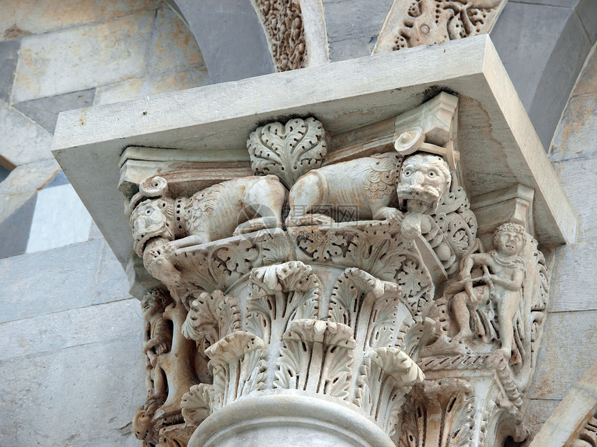 皮萨 杜奥莫外表大理石首都大教堂拱门雕塑宽慰稀有性地标长臂猿传奇图片